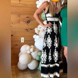 Black and White Patterned Maxi Dress